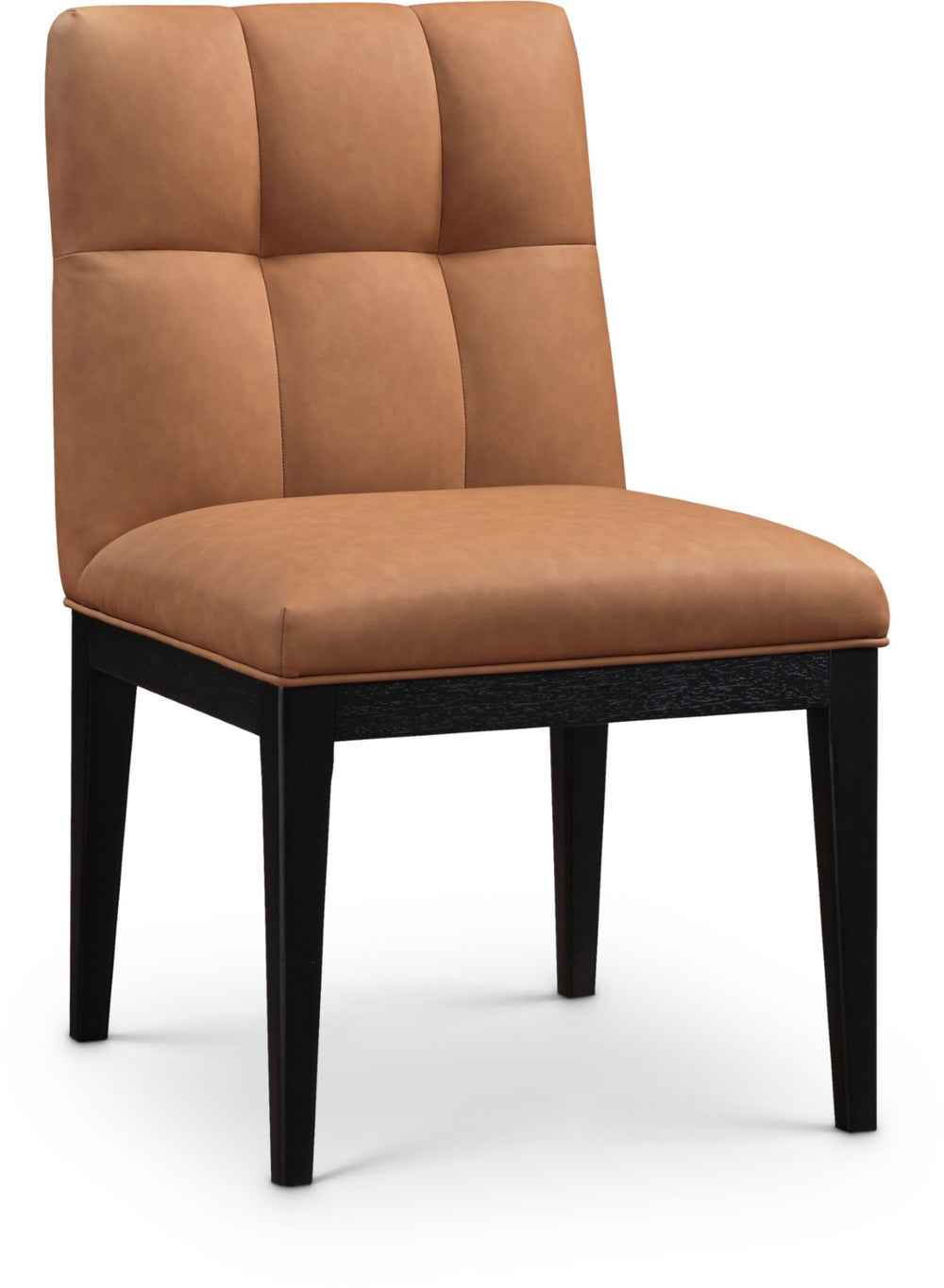 Meridian Furniture Adrian Vegan Leather Dining Chair with Solid Wood Legs Modern Upholstered Seat for Any Room Cognac Set of 2 972Cognac-SC