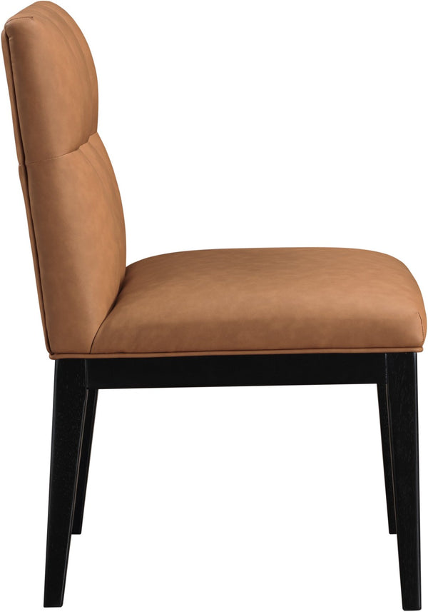 Meridian Furniture Adrian Vegan Leather Dining Chair with Solid Wood Legs Modern Upholstered Seat for Any Room Cognac Set of 2 972Cognac-SC
