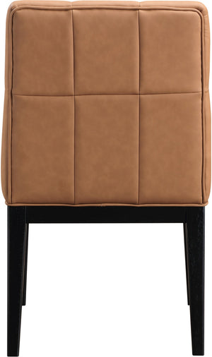 Meridian Furniture Adrian Vegan Leather Dining Chair with Solid Wood Legs Modern Upholstered Seat for Any Room Cognac Set of 2 972Cognac-SC