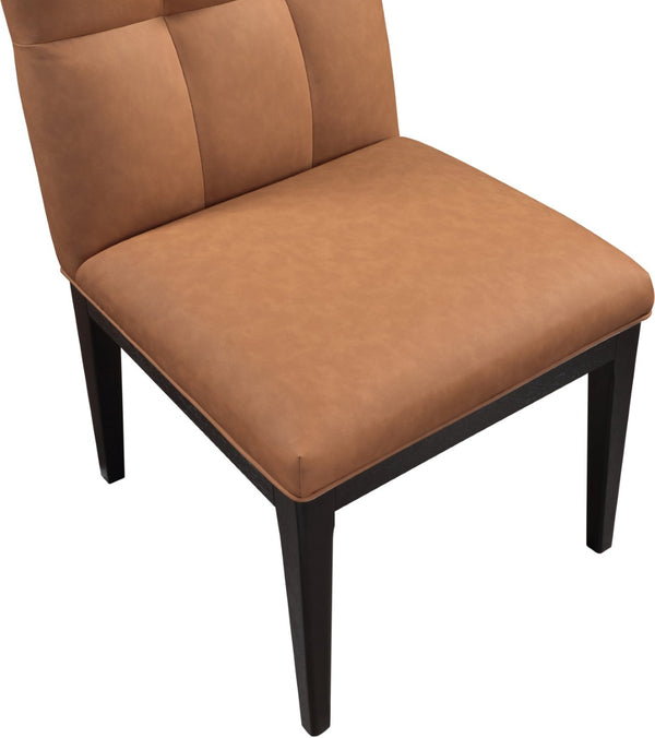 Meridian Furniture Adrian Vegan Leather Dining Chair with Solid Wood Legs Modern Upholstered Seat for Any Room Cognac Set of 2 972Cognac-SC