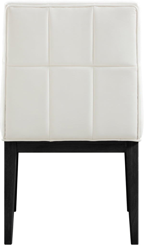 Meridian Furniture Adrian Vegan Leather Dining Chair with Solid Wood Legs Modern Upholstered Seat for Any Room Cream Set of 2 972Cream-SC