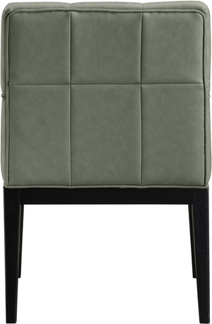 Meridian Furniture Adrian Vegan Leather Dining Arm Chair with Solid Wood Frame for Modern Home Seating Green 972 972Green-AC