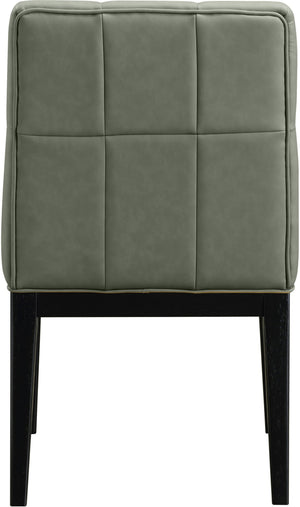Meridian Furniture Adrian Vegan Leather Dining Chair with Solid Wood Legs Modern Upholstered Seat for Any Room Green Set of 2 972Green-SC