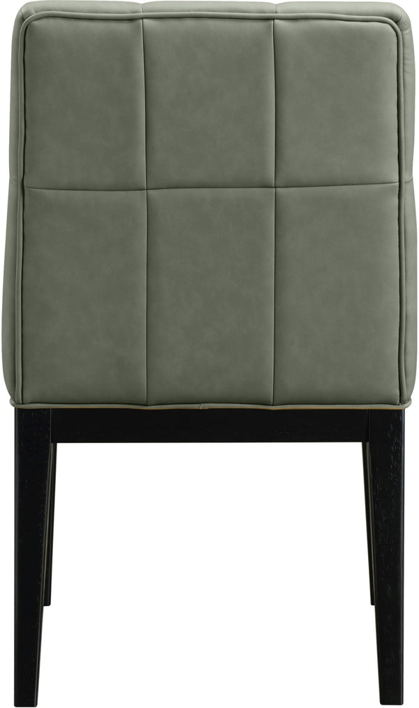 Meridian Furniture Adrian Vegan Leather Dining Chair with Solid Wood Legs Modern Upholstered Seat for Any Room Green Set of 2 972Green-SC