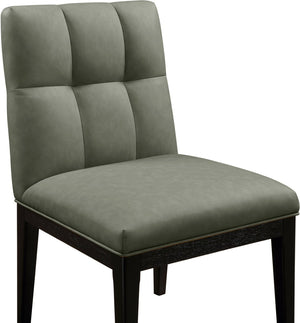 Meridian Furniture Adrian Vegan Leather Dining Chair with Solid Wood Legs Modern Upholstered Seat for Any Room Green Set of 2 972Green-SC