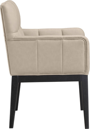 Meridian Furniture Adrian Vegan Leather Dining Arm Chair with Solid Wood Frame for Modern Home Seating Taupe 972 972Taupe-AC