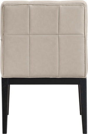 Meridian Furniture Adrian Vegan Leather Dining Arm Chair with Solid Wood Frame for Modern Home Seating Taupe 972 972Taupe-AC