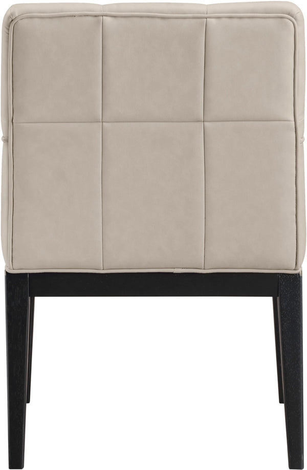 Meridian Furniture Adrian Vegan Leather Dining Arm Chair with Solid Wood Frame for Modern Home Seating Taupe 972 972Taupe-AC
