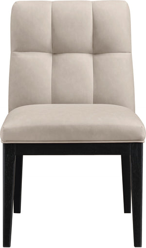 Meridian Furniture Adrian Vegan Leather Dining Chair with Solid Wood Legs Modern Upholstered Seat for Any Room Taupe Set of 2 972Taupe-SC