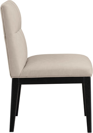 Meridian Furniture Adrian Vegan Leather Dining Chair with Solid Wood Legs Modern Upholstered Seat for Any Room Taupe Set of 2 972Taupe-SC