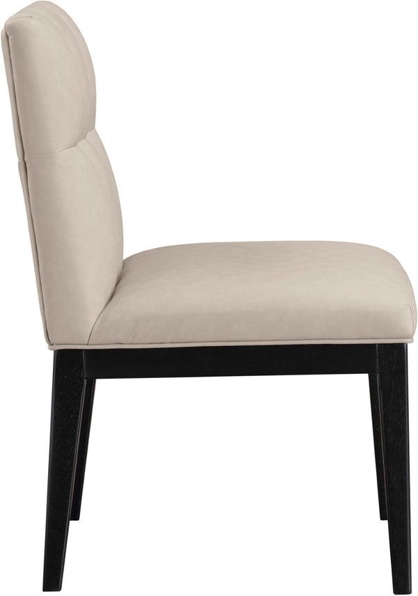 Meridian Furniture Adrian Vegan Leather Dining Chair with Solid Wood Legs Modern Upholstered Seat for Any Room Taupe Set of 2 972Taupe-SC
