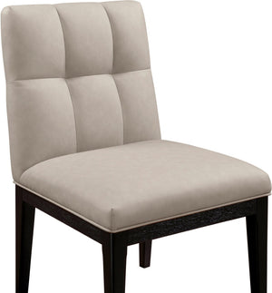 Meridian Furniture Adrian Vegan Leather Dining Chair with Solid Wood Legs Modern Upholstered Seat for Any Room Taupe Set of 2 972Taupe-SC