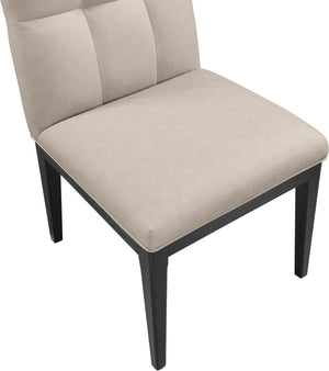 Meridian Furniture Adrian Vegan Leather Dining Chair with Solid Wood Legs Modern Upholstered Seat for Any Room Taupe Set of 2 972Taupe-SC