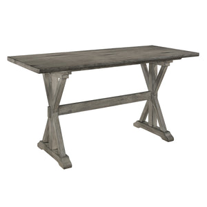 English Elm Rustic Amsonia 72" Distressed Gray Counter Height Dining Table Solid Rubberwood Sturdy Base Finish B011P194919