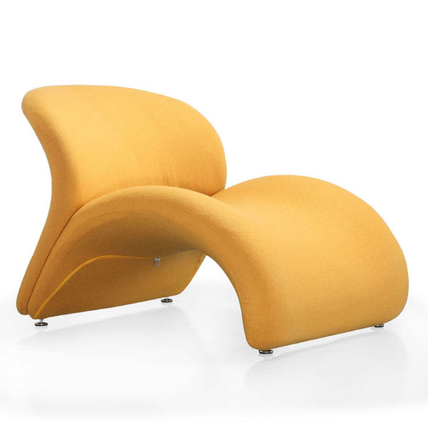 English Elm Rosebud Wool Blend Accent Chair with Geometric Metal Legs, Plush High-Density Foam and Modern Abstract Design Yellow B365P398023