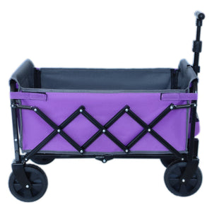English Elm All-in-one Folding Camping Wagon with Bench Seating Storage and Pet Tether Outdoor Purple W2932P312714
