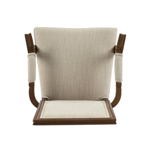 English Elm Christopher Knight Home® - Upholstered Dining Chairs Set of 2 in Beige with Walnut Rubber Wood Fluted Legs, Armrests, French-Country Elegance, Durable Fabric Seating N771P291405T