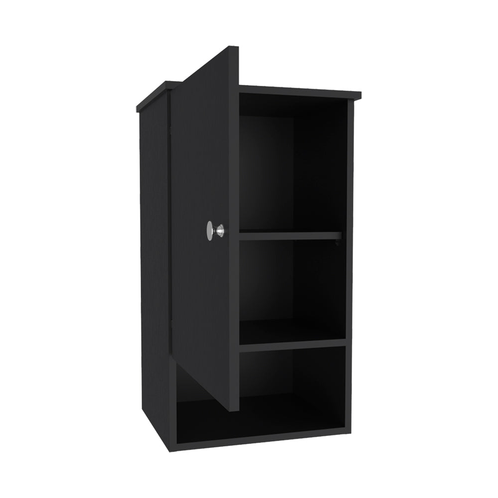 English Elm Medicine Cabinet Porto Black - Engineered Wood Bathroom Storage, Soft-Close Door, 3 Shelves, Slim Design B092P238699