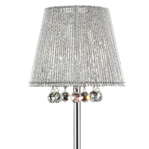 English Elm 27.5" Dreamer Table Lamp with Crystal Beading & Chrome Empire Shade, 27.5" Tall Elegant Accent Lamp B072116225