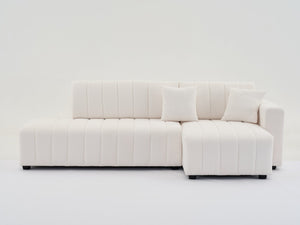 English Elm Scandinavian Channel Tufted L Shaped Sectional Sofa with Plush Foam Cushioned Seating B2730S00042