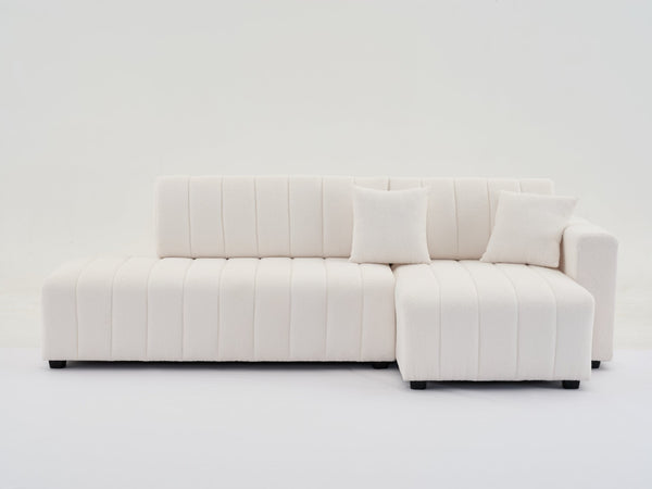 English Elm Scandinavian Channel Tufted L Shaped Sectional Sofa with Plush Foam Cushioned Seating B2730S00042