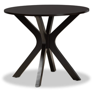 Baxton Studio Baxton Sadie 5-Piece Modern Dining Set with Grey Upholstered Chairs and Dark Brown Wood Table Sadie-Grey/Dark Brown-5PC Dining Set