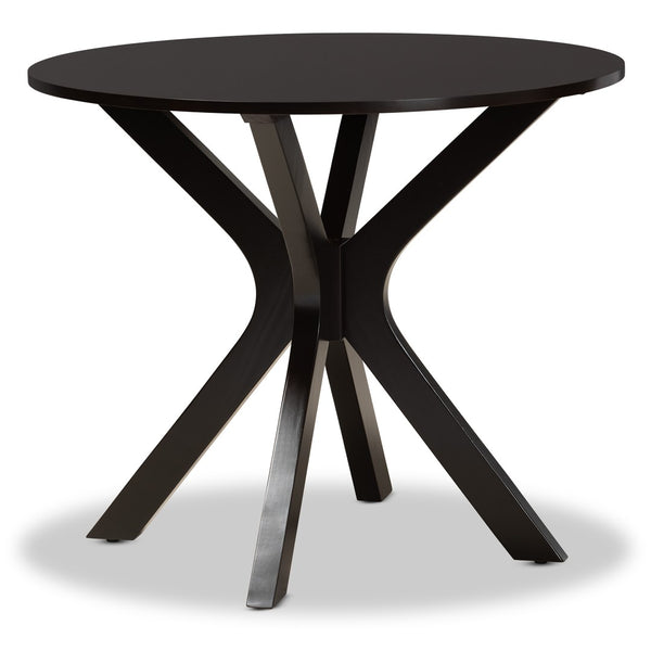 Baxton Studio Baxton Sadie 5-Piece Modern Dining Set with Grey Upholstered Chairs and Dark Brown Wood Table Sadie-Grey/Dark Brown-5PC Dining Set