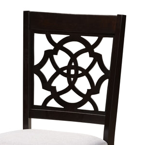 Baxton Studio Baxton Eliza 5-Piece Modern Dining Set with Grey Upholstered Chairs & Walnut-Brown Table Finish Eliza-Grey/Dark Brown-5PC Dining Set