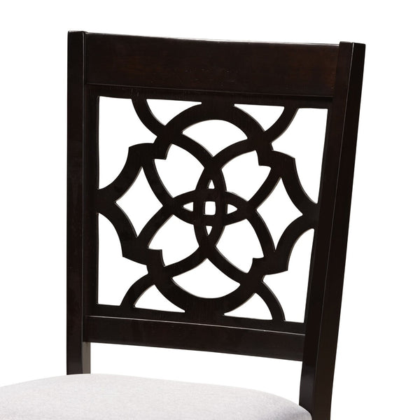 Baxton Studio Baxton Eliza 5-Piece Modern Dining Set with Grey Upholstered Chairs & Walnut-Brown Table Finish Eliza-Grey/Dark Brown-5PC Dining Set