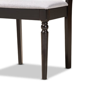 Baxton Studio Baxton Studio Alma 5-Piece Grey Fabric Dining Set with Dark Brown Wood - Modern Comfort & Style Alma-Grey/Dark Brown-5PC Dining Set
