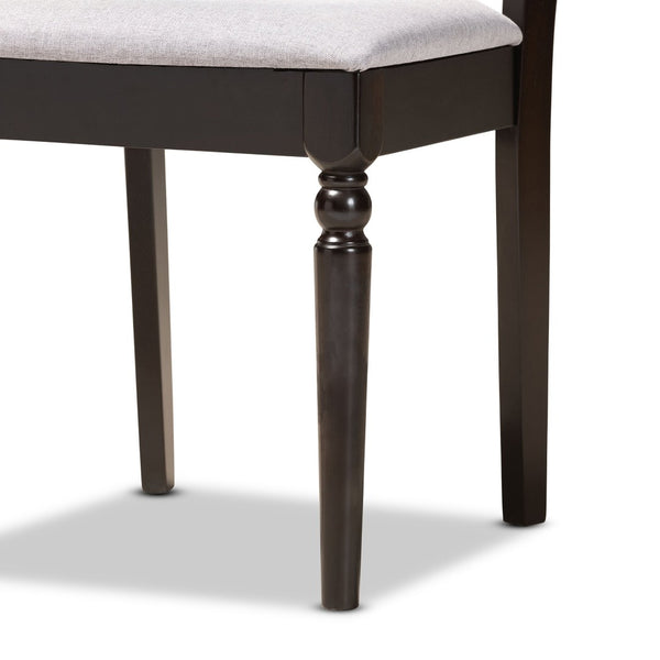 Baxton Studio Baxton Studio Alma 5-Piece Grey Fabric Dining Set with Dark Brown Wood - Modern Comfort & Style Alma-Grey/Dark Brown-5PC Dining Set