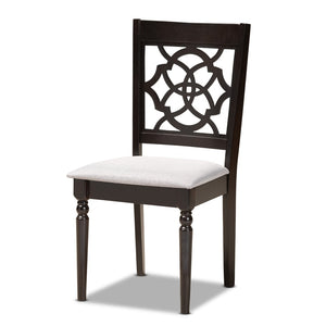Baxton Studio Baxton Studio Tonia 5-Piece Modern Grey Fabric Dining Set with Round Table & Stylish Chairs Tonia-Grey/Dark Brown-5PC Dining Set