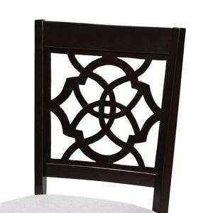 Baxton Studio Baxton Studio Renaud Set of 4 Modern Grey Fabric Dining Chairs with Espresso Wood Frame Elegance RH332C-Grey/Dark Brown-DC-4PK