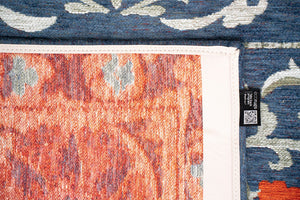 Louis De Poortere Antiquarian Suzani - Timeless Elegance In Vibrant Colors Inspired By Central Asian Embroidery Design Blue,Orange ,Grey,Gray 100% Pet Poly (40% Rpet) 118640-louis-de-poortere