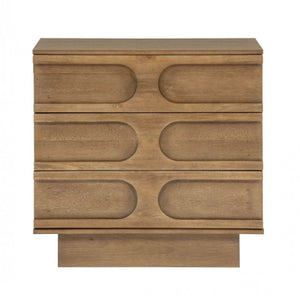 English Elm Modern Rubberwood Sideboard with Carved Oval Drawer Fronts Sand Washed Oak Finish B011P474820