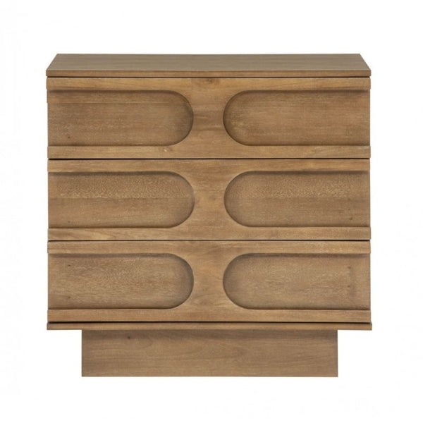 English Elm Modern Rubberwood Sideboard with Carved Oval Drawer Fronts Sand Washed Oak Finish B011P474820