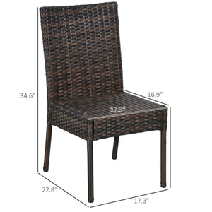 English Elm Outdoor Pe Rattan Dining Chairs Set of Four with Cushions for Patio Garden Use T3971P506412