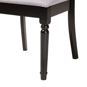 Baxton Studio Baxton Studio Jessie Modern 5-Piece Dining Set - Stylish Grey Fabric & Dark Brown Wood for Any Space Jessie-Grey/Dark Brown-5PC Dining Set