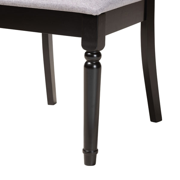 Baxton Studio Baxton Studio Jessie Modern 5-Piece Dining Set - Stylish Grey Fabric & Dark Brown Wood for Any Space Jessie-Grey/Dark Brown-5PC Dining Set