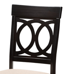Baxton Studio Baxton Studio Charlotte Modern 5-Piece Grey Fabric Dining Set with Stylish Wood Accents Charlotte-Grey/Dark Brown-5PC Dining Set