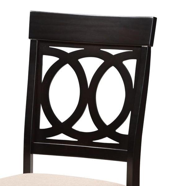 Baxton Studio Baxton Studio Charlotte Modern 5-Piece Grey Fabric Dining Set with Stylish Wood Accents Charlotte-Grey/Dark Brown-5PC Dining Set
