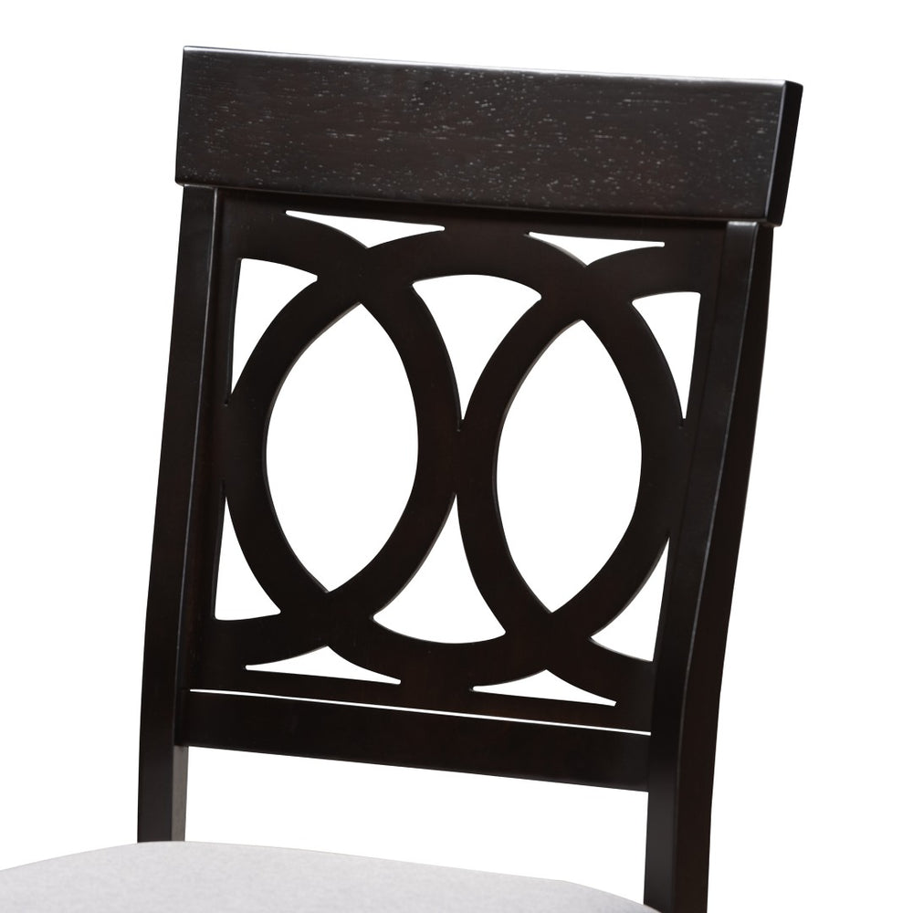 Baxton Studio Baxton Studio Lucie Modern Dining Chair Set of 4 - Grey Upholstered with Espresso Wood Finish, Durable Design RH333C-Grey/Dark Brown-DC-4PK
