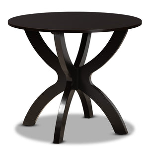 Baxton Studio Baxton Studio Mona 5-Piece Modern Dining Set with Sand Upholstery & Dark Brown Wood Finish for Small Spaces Mona-Sand/Dark Brown-5PC Dining Set