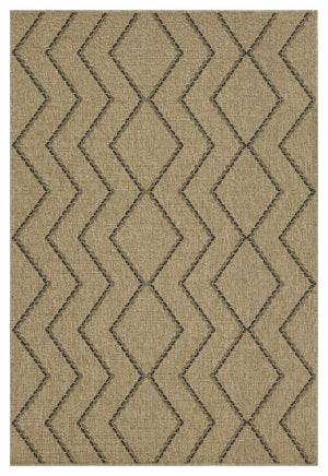 English Elm Earth Jute/Black Indoor/Outdoor Area Rug 5'3" X 7'3" – Durable, Stylish, Easy-Care For Any Space B186P198839