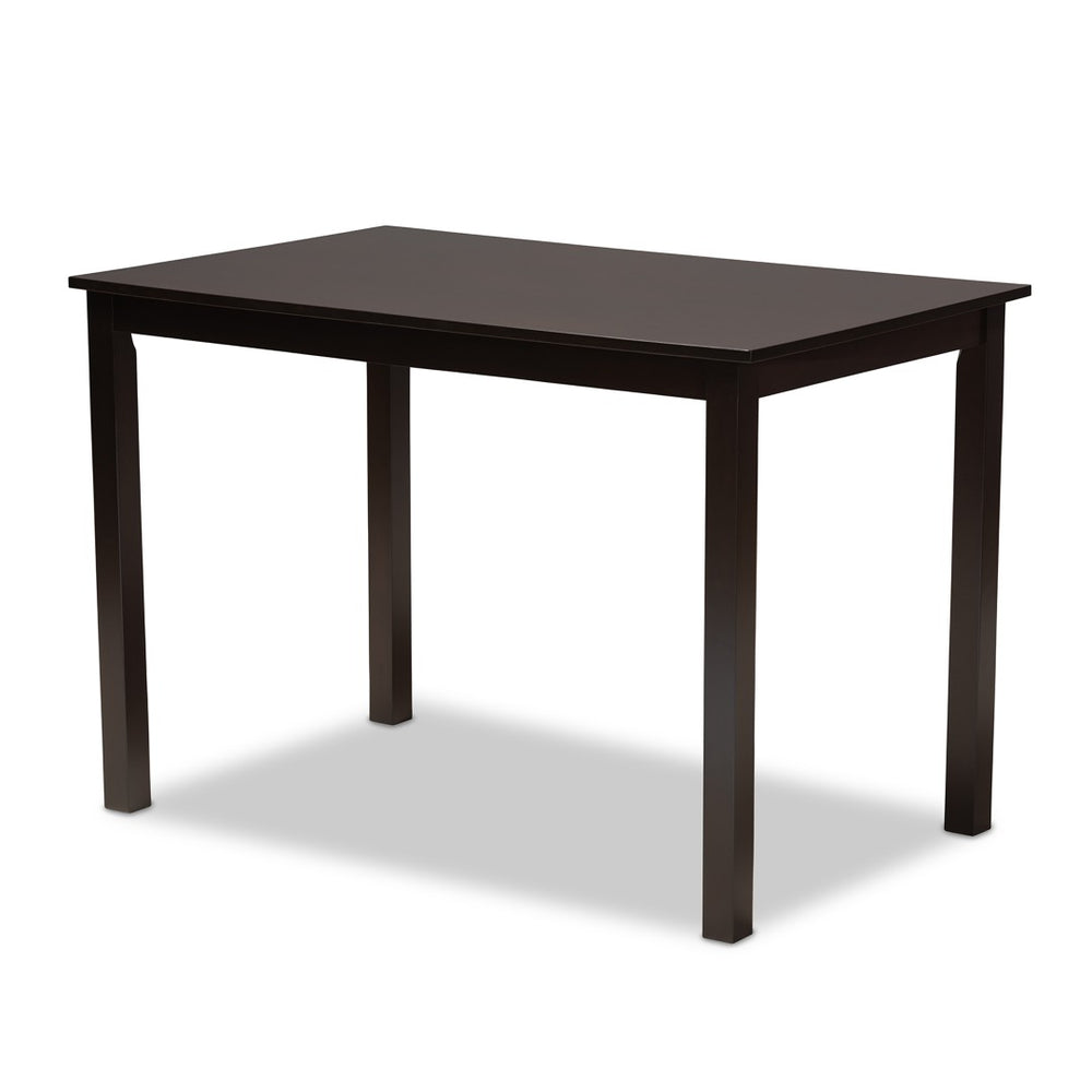 Baxton Studio Baxton Studio Cherese 5-Piece Grey Upholstered Dining Set with Espresso Oak Finish for Elegant Dining RH334C-Grey/Dark Brown-5PC Dining Set