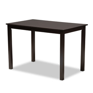 Baxton Studio Baxton Studio Cherese 5-Piece Grey Upholstered Dining Set with Espresso Oak Finish for Elegant Dining RH334C-Grey/Dark Brown-5PC Dining Set