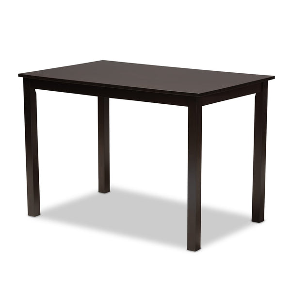 Baxton Studio Baxton Studio Cherese 5-Piece Grey Upholstered Dining Set with Espresso Oak Finish for Elegant Dining RH334C-Grey/Dark Brown-5PC Dining Set