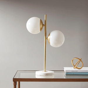 INK+IVY Holloway Modern/Contemporary Marble Base Table Lamp MPS153-0086 White/Gold