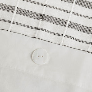 English Elm 5 Piece Cotton Jacquard Duvet Set - Elegant White & Charcoal King/Cal King For Cozy Farmhouse Style B035129124