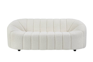 English Elm Osmash Plush White Teddy Sherpa Sofa with Full Foam Seat, Sturdy Larch Wood Frame, 70" Seat B2726P265299